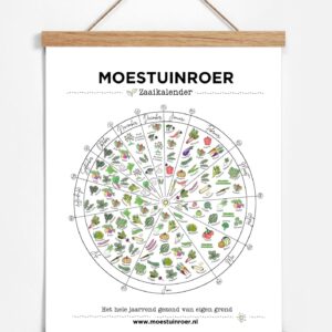 Moestuin zaaikalender met posterhanger