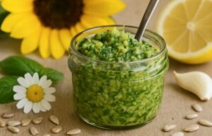 Lees meer over het artikel Zonnebloem-pesto met verse kruiden
